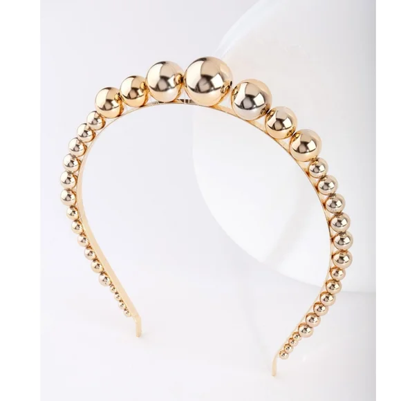 Lovisa gold statement headband Lovisa Gold Tone Head Chain Clear Rhinestone Accents Hair  main image 2